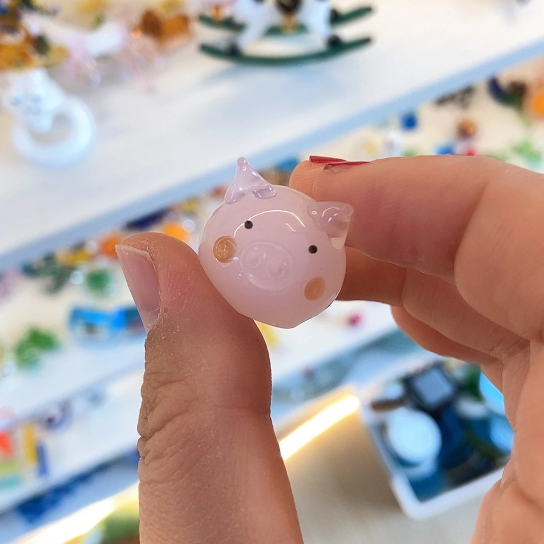 琉璃手工艺品汤圆猪