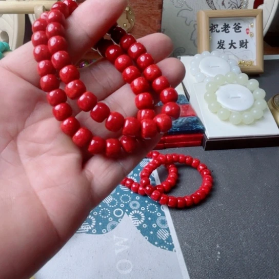 三姑娘卡0.8手串红丁