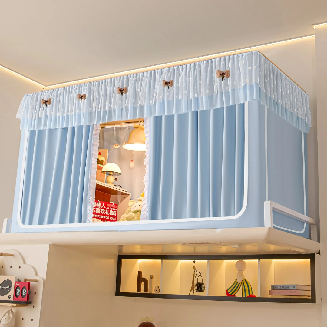 2025新款拉链款全包款免安装3门组装蚊帐全封闭一体式窗帘