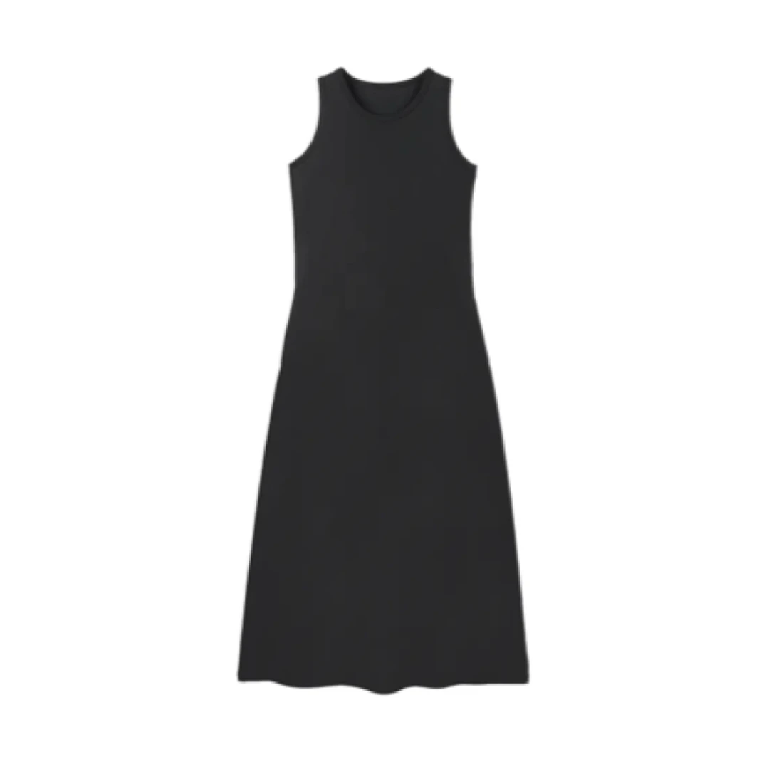 2025夏季“风信子”黑色连衣裙裙子无袖设计修身显瘦气质新款连衣裙