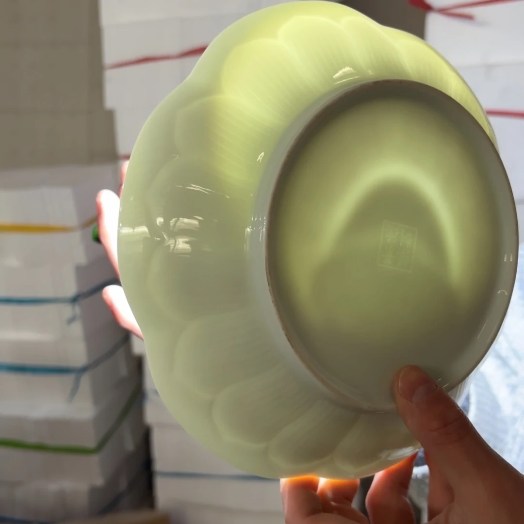 瓷8英寸影青莲花深盘（源头工厂）2只