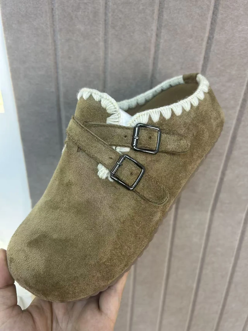 W01秋季新款厚底增高博肯包头半拖