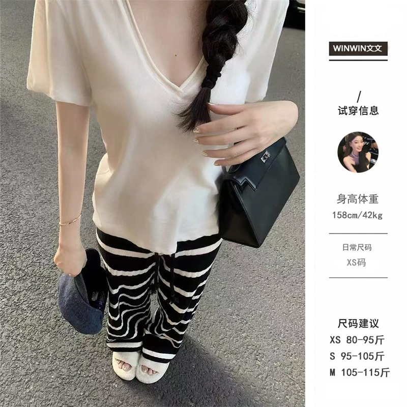 【淡人T】文文私服 夏季时尚气质百搭洋气减龄设计感T恤WWC5TX0963