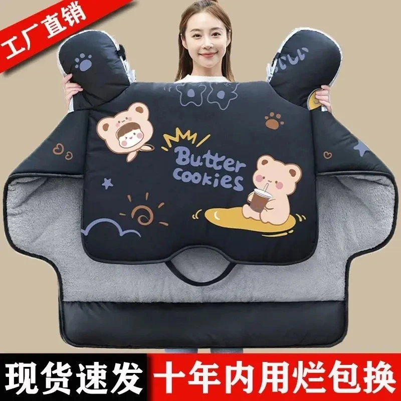 冬季加绒加厚电动车挡风被摩托车防水保暖新款加大挡风罩