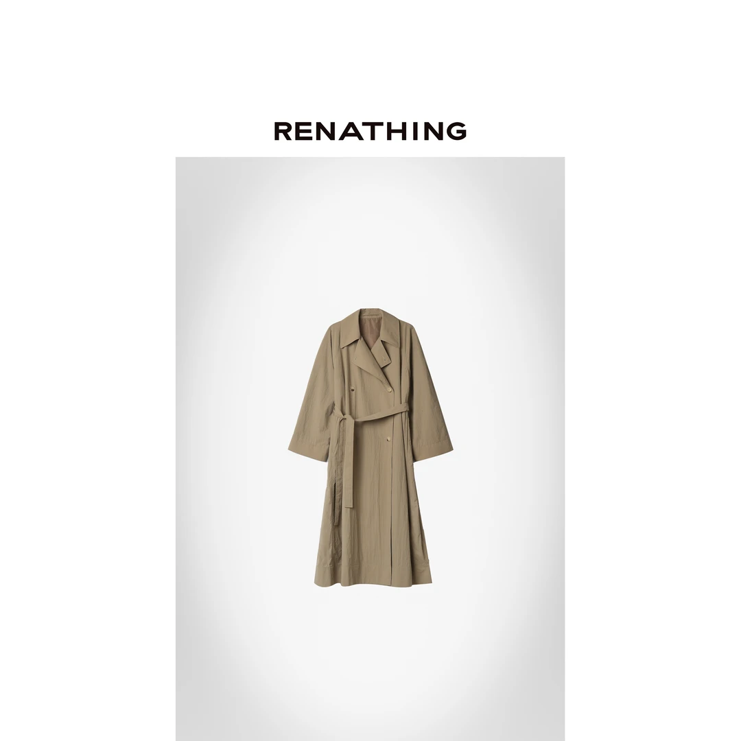 【RENATHING】宽松廓形长款风衣外套