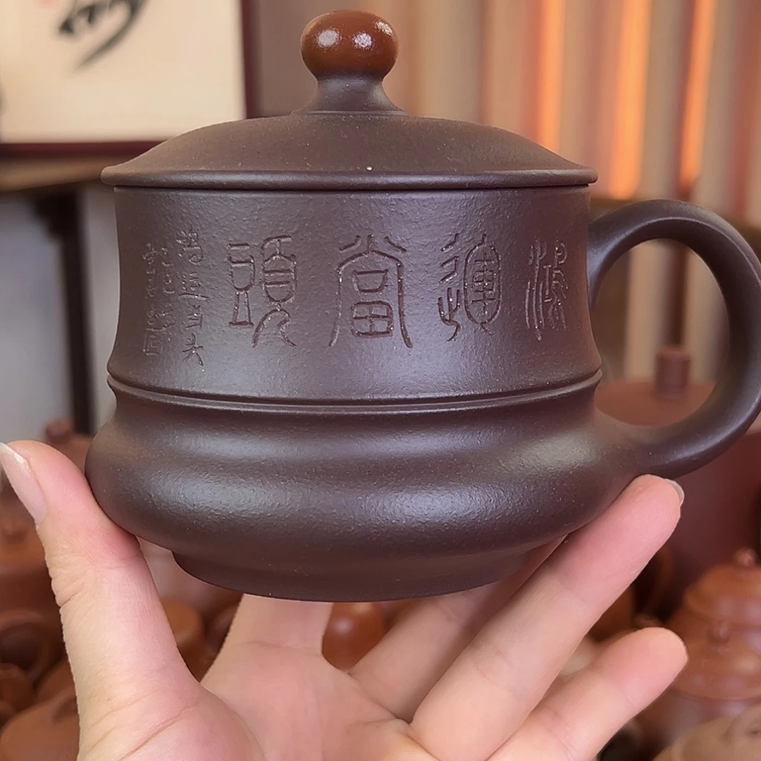 茶壶紫砂精品原矿 鸿运当头 紫泥  450cc