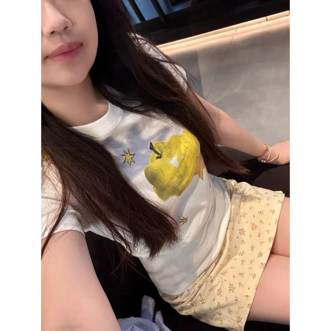 徐秋阳 星星苹果（小版型)夏季新款百搭时尚休闲显瘦显白短袖13016