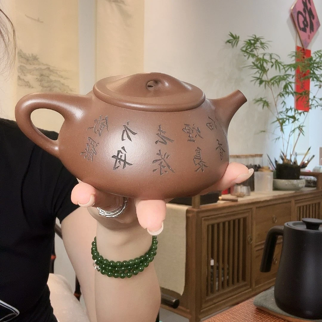 冰窖底槽清满瓢紫砂壶