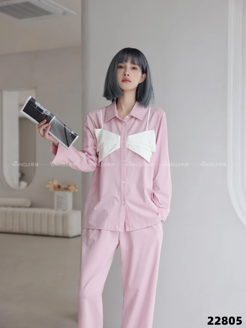WG正品韩版长袖睡衣女士纯棉春秋冬季休闲可外穿高档家居服套装