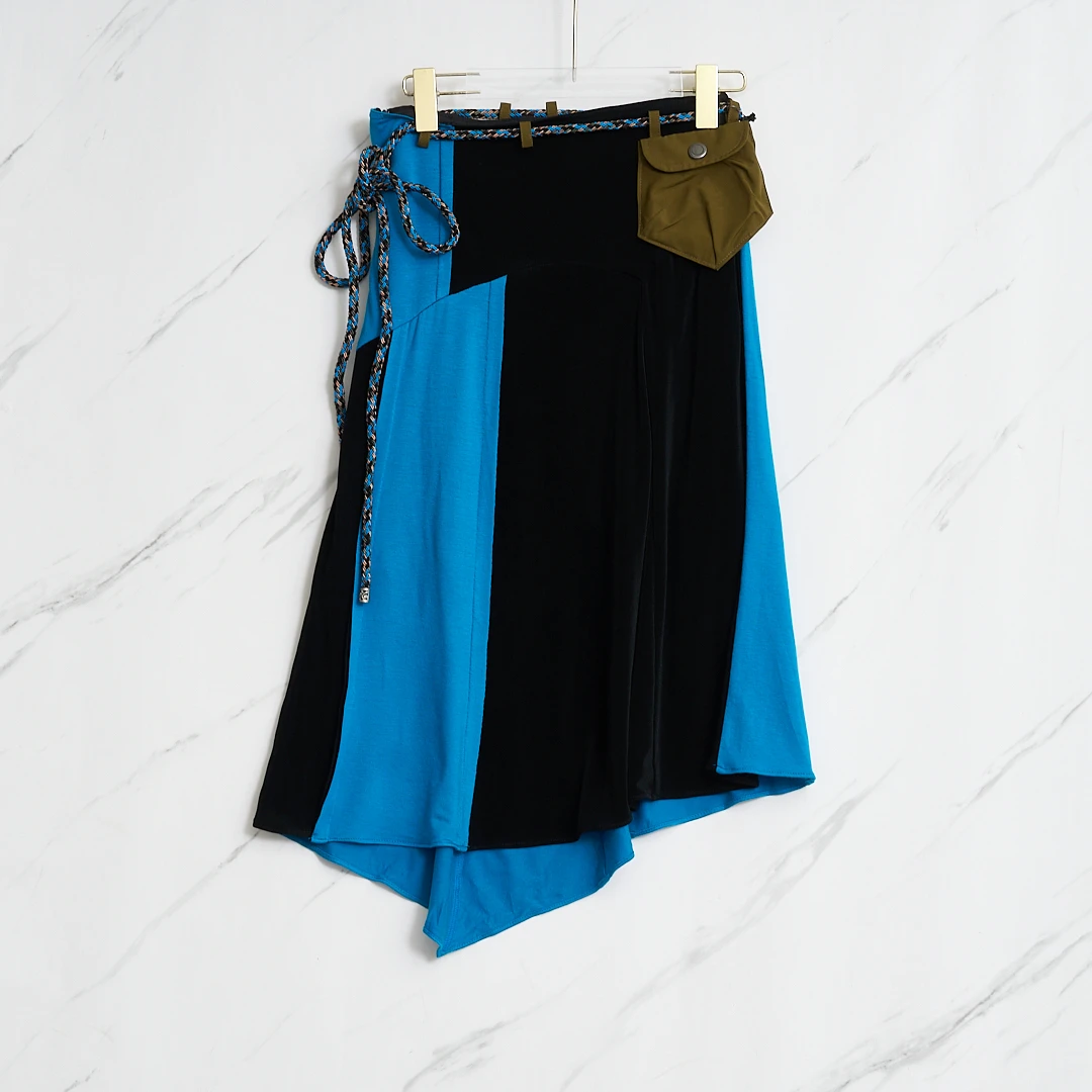 全新未使用/Andersson Bell女士拼色编织绳半身裙ABGP00077