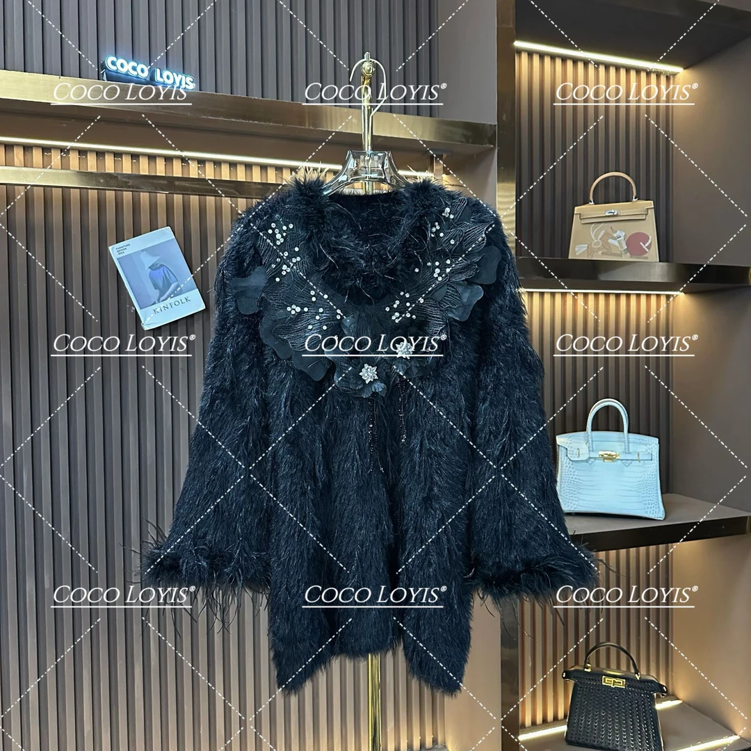 【米娜专属】小香风气质网红白色轻奢短款时尚编织毛衣2412084