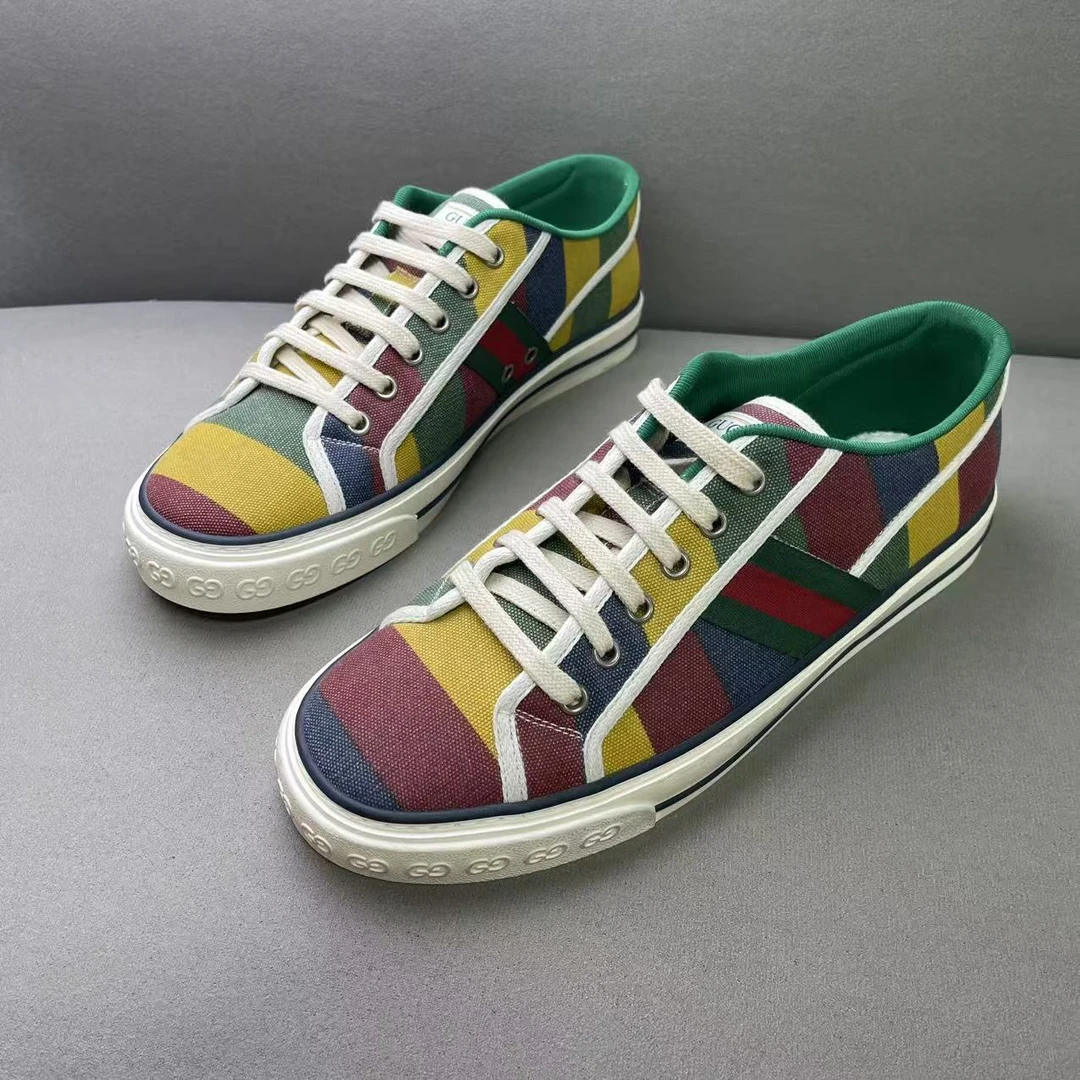 未使用 GUCCI/古驰 多色拼接1977时尚百搭休闲板鞋 41.5码/全新