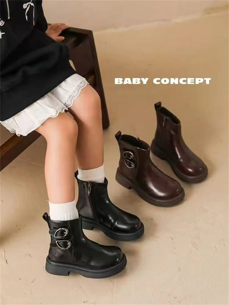 1013【奇】大童亲子时尚休闲加绒短靴-21811