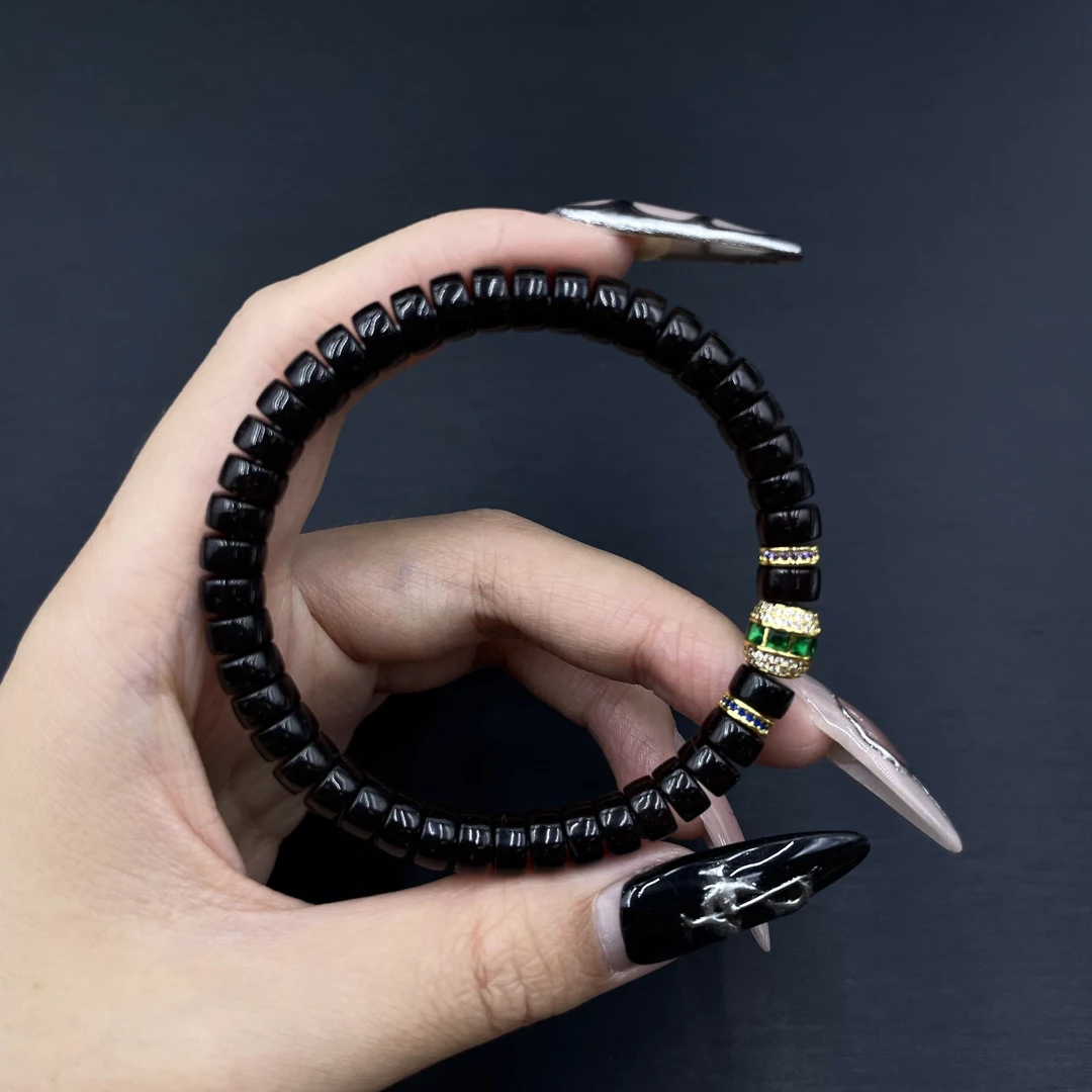 原生态椰蒂精工7mm药片直切带汉堡配饰手串寂澜坊原创