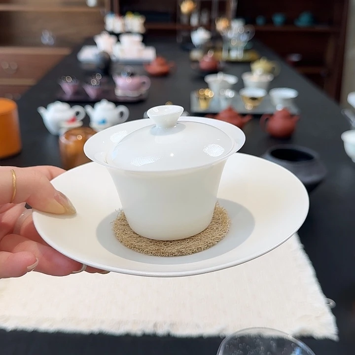 微瑕壶承+马蹄盖碗 送丝瓜垫
