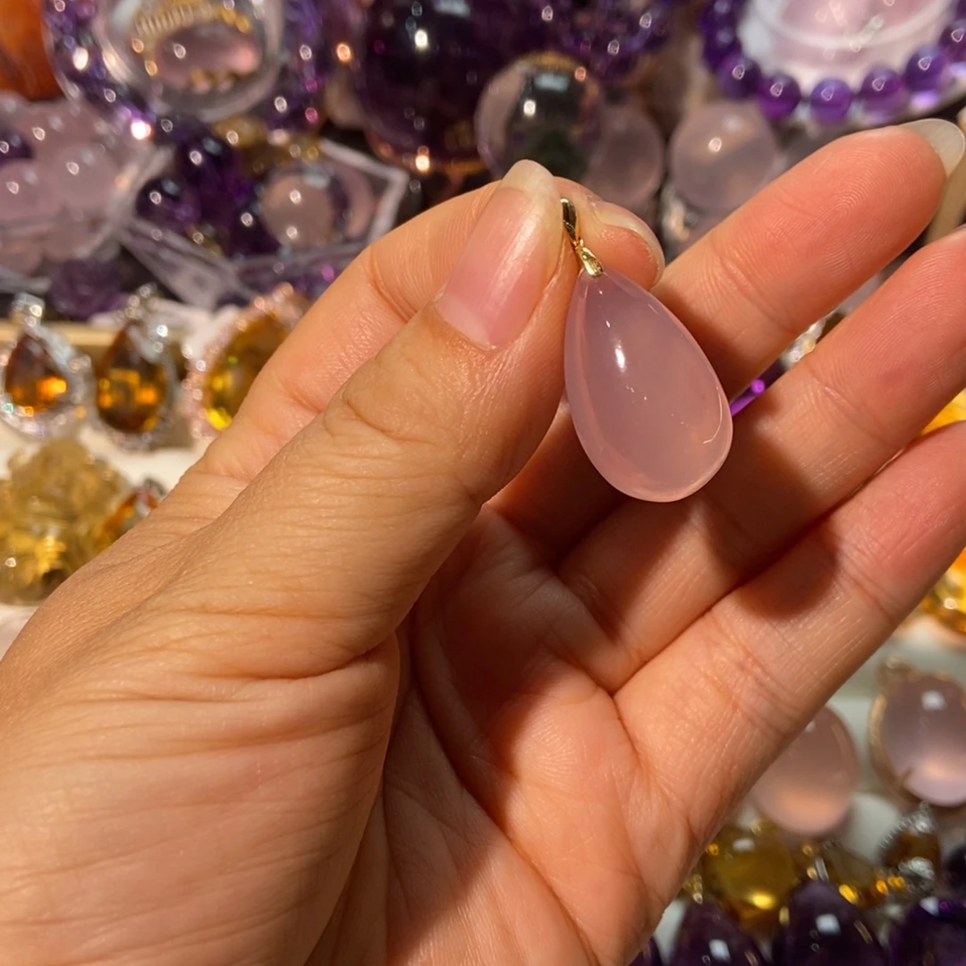 水晶18K金镶嵌颈饰