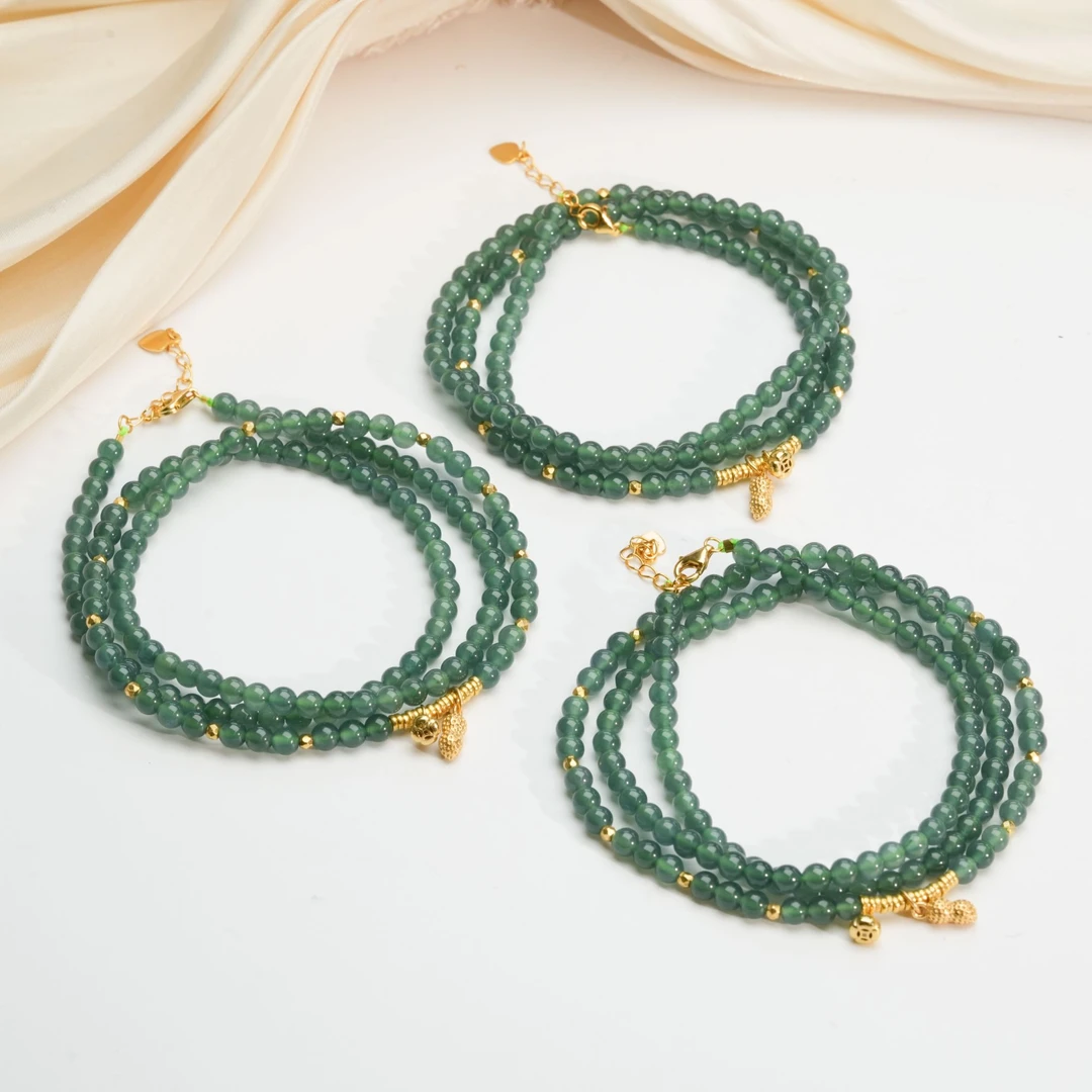 【小北好物】翡翠DIY项链约4mm+【多样性发一件】QS24X140