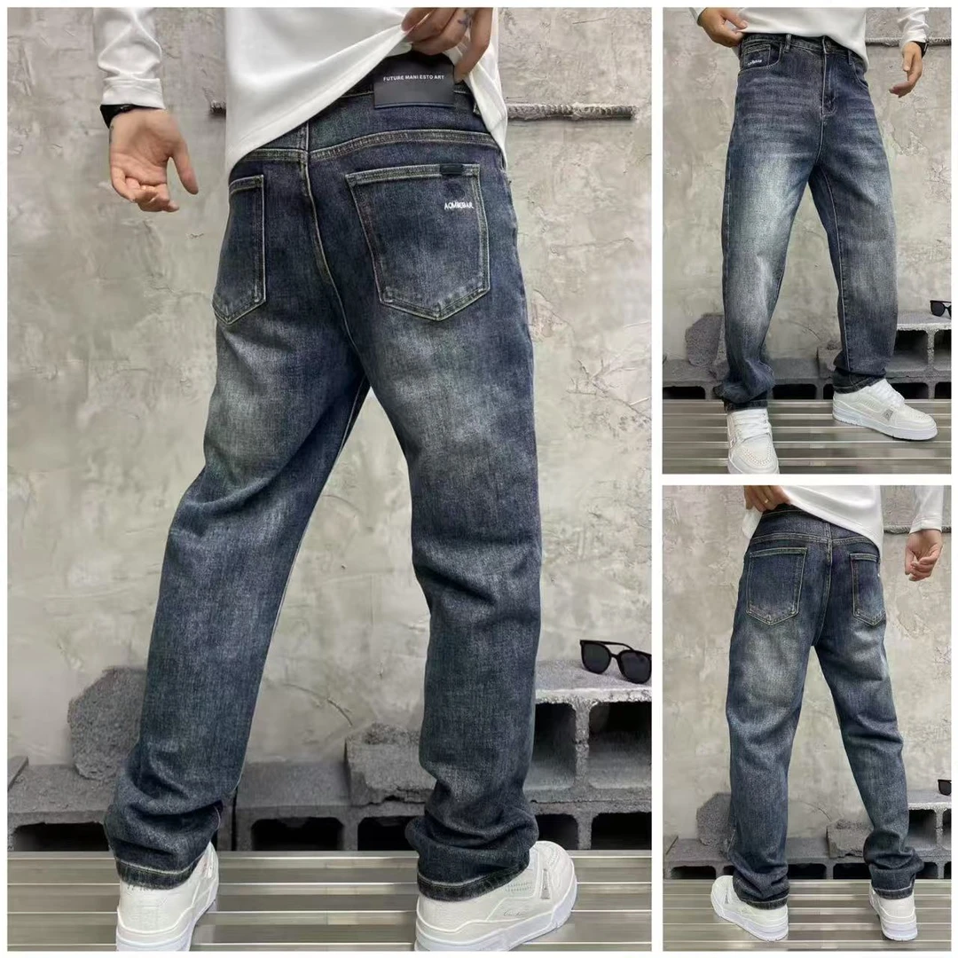 复古水洗直筒百搭牛仔裤男士秋季新款时尚潮流牛仔裤97125