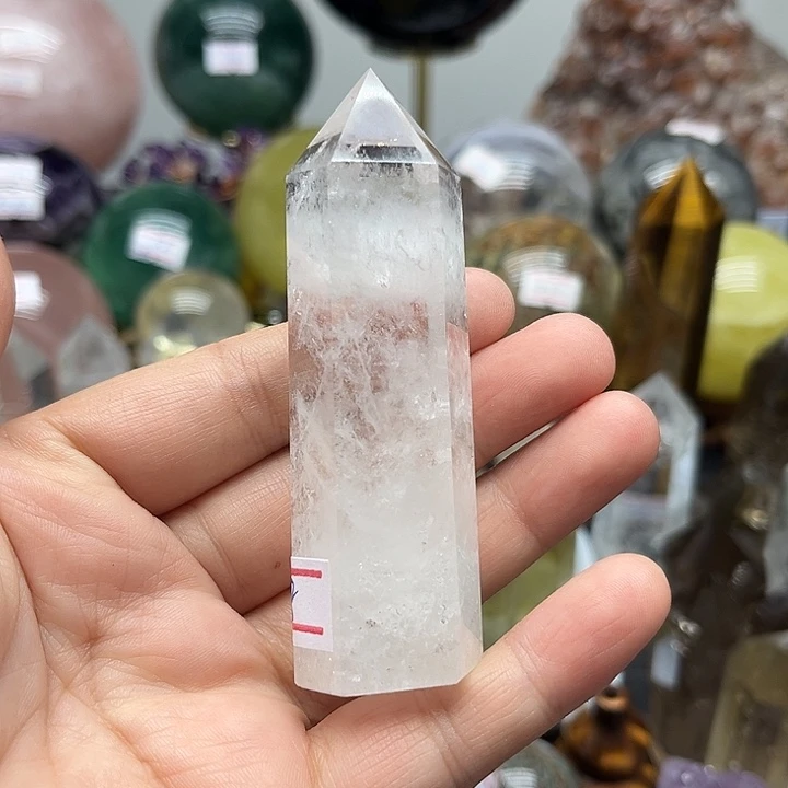 未镶嵌珠宝半成品水晶88克白水晶柱