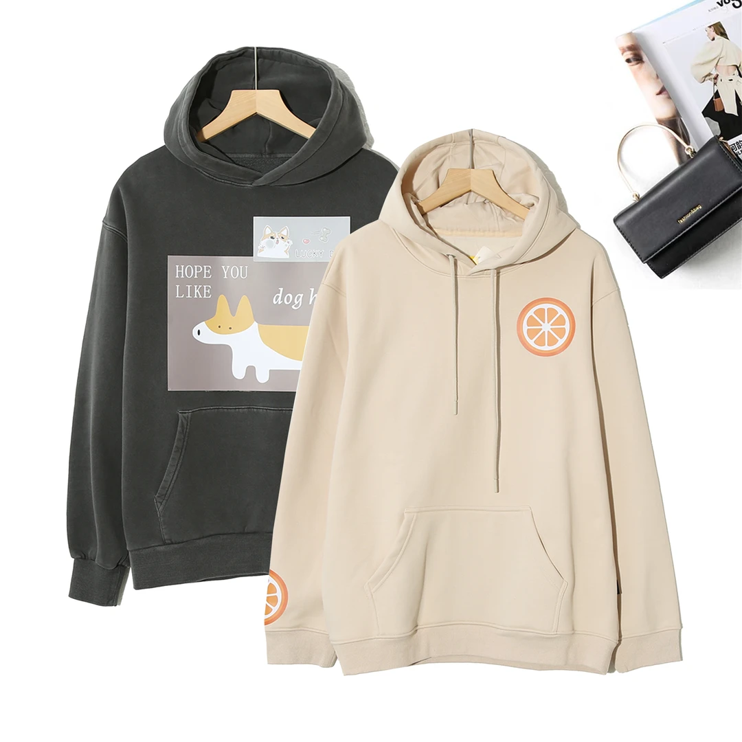 女学院风加绒韩版连帽休闲潮流卫衣P-2G93(不分颜色、不分款式)