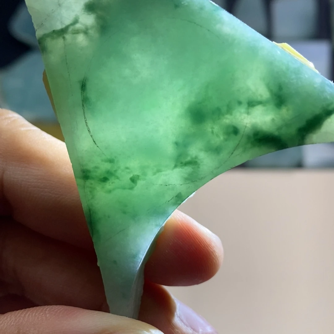 定制翡翠未镶嵌飘花平安扣包工包料