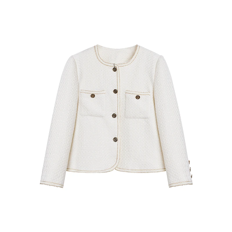 【李不了】简约质感街头百搭小香风外套10110D343SY0030