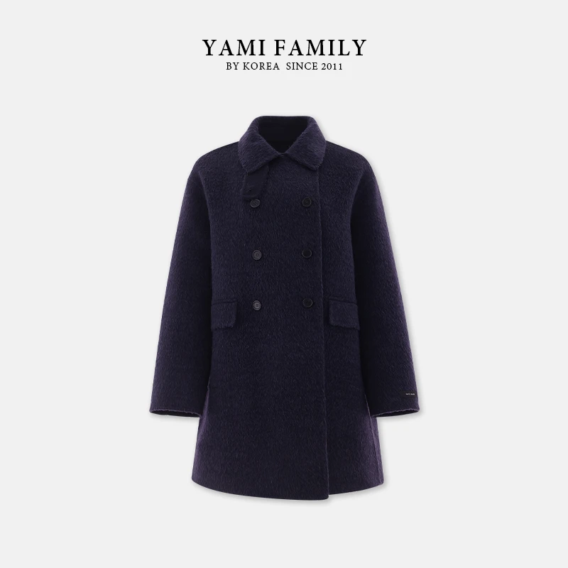 【橡木苔】YM 85034  时尚休闲长款经典百搭秋冬双面羊毛大衣外套