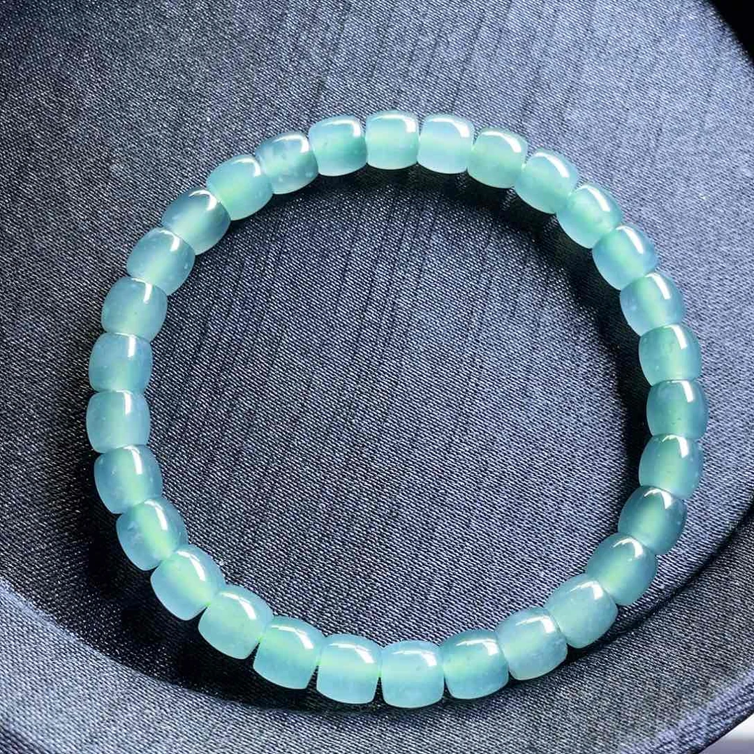 翡翠未镶嵌手串6.7直切手串30颗