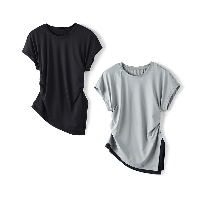 36968【祖系列】圆领不规则显瘦T恤MZAQ59990