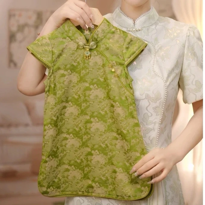 儿童薄款公主旗袍新款宝宝夏季连衣裙女童中国风新中式短袖夏款