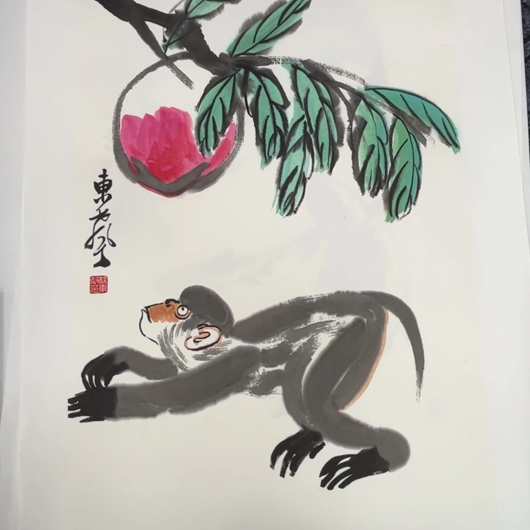讨***置国画四尺三开花鸟作品