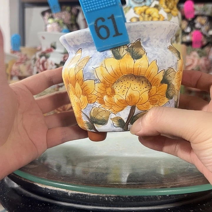 满38包邮 景德镇手绘花盆