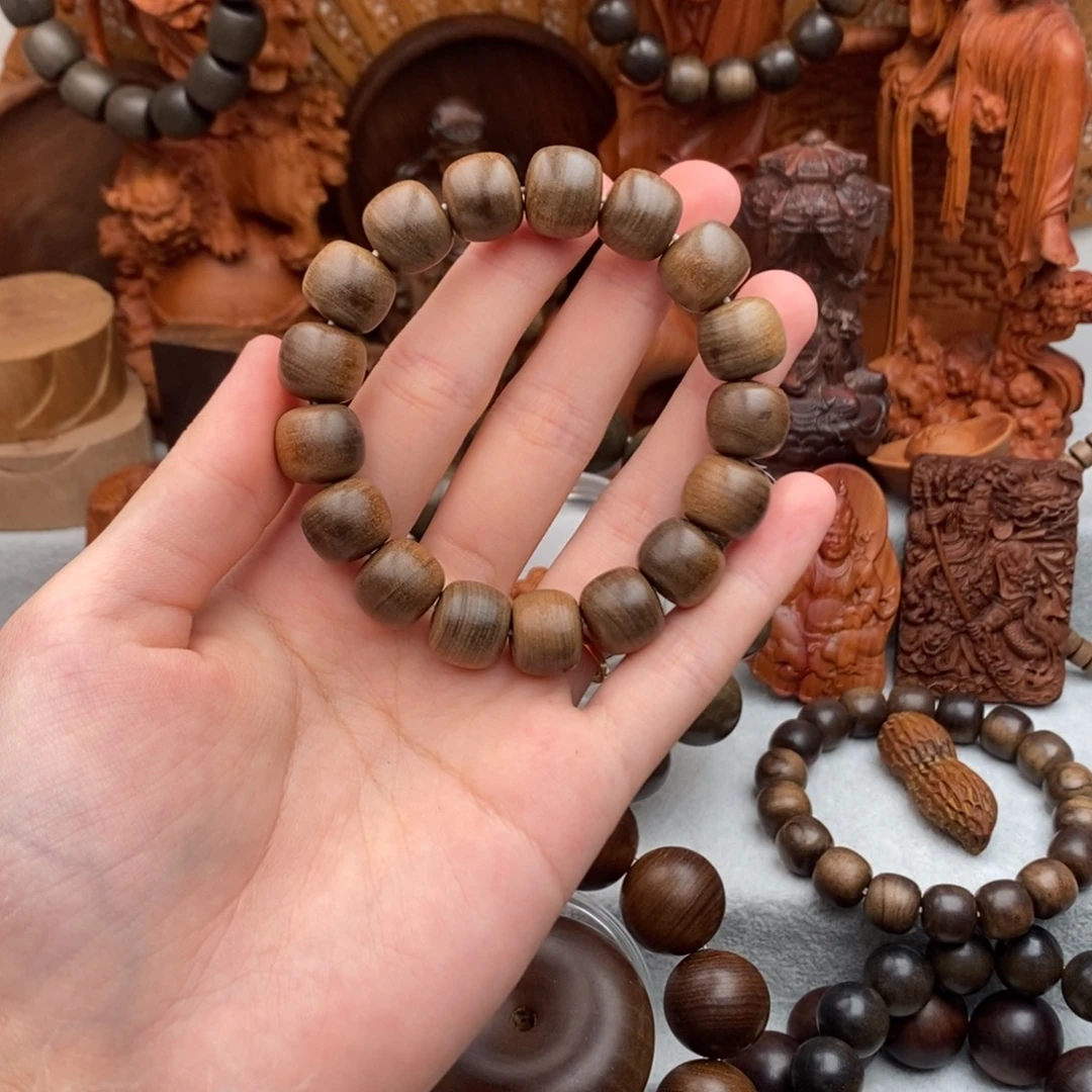 手串/手链檀香木微瑕印度正区迈索尔老山檀 12x13黑沉奶香