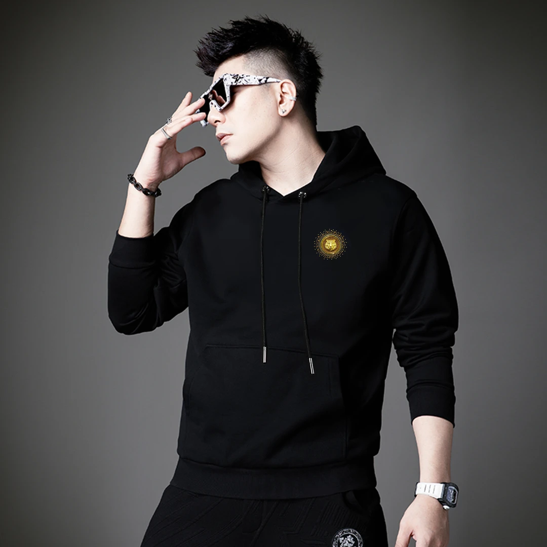 男热销秋冬高级感男士连帽卫衣2025新款潮牌高端带帽长袖帅气男装