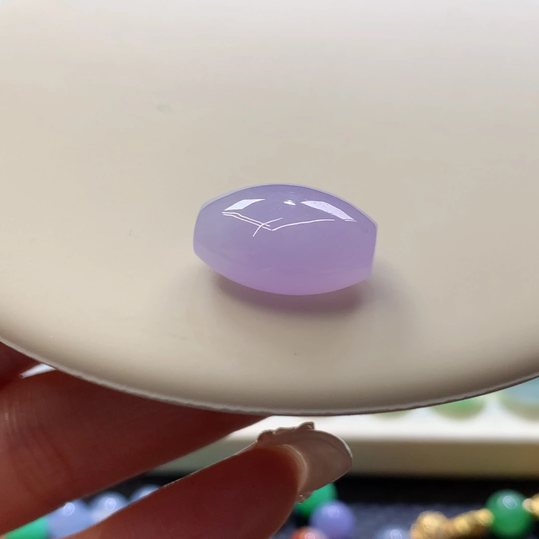 定制翡翠未镶嵌 毛货抛光定制 粉椿紫 起冰起胶 绝绝子随形