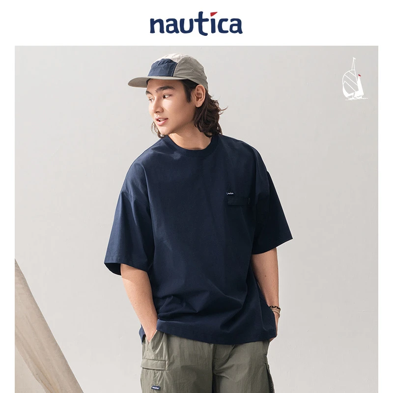 【Go Out联合出品】nautica白帆 日系中性休闲摸鱼短袖T恤TW5132