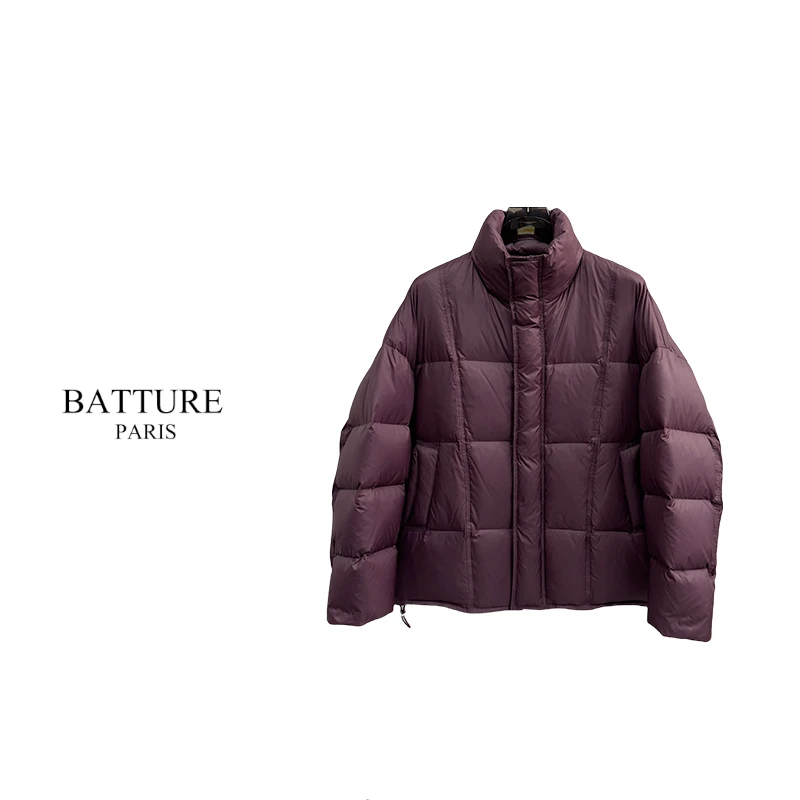 冬季男简约时尚立领加厚保暖羽绒服休闲宽松白鸭绒外套8603