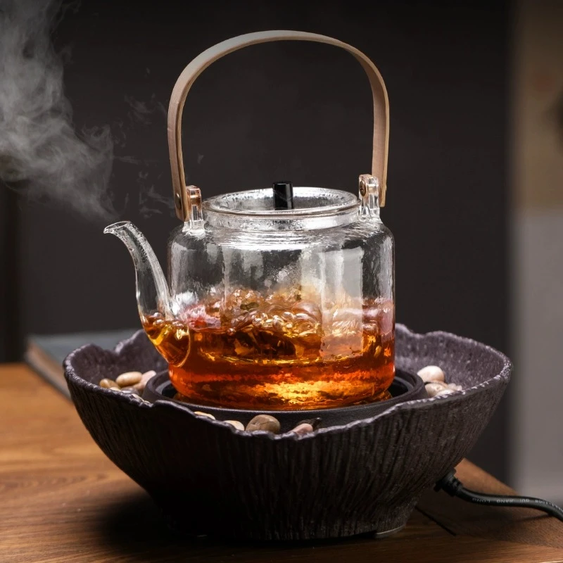 玻璃煮茶壶2024新款烧水壶泡茶家用提梁壶围炉耐高温电陶炉明火