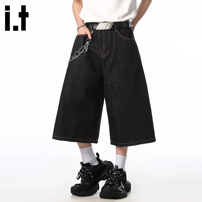 i.t:CHOCOOLATE男士原色七分牛仔裤2025秋冬新款美式直筒八分裤子