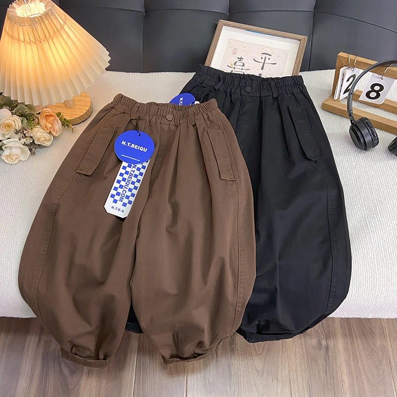 佑妈家童装 儿童潮款休闲裤 男女童春款九分裤中大童棉布裤