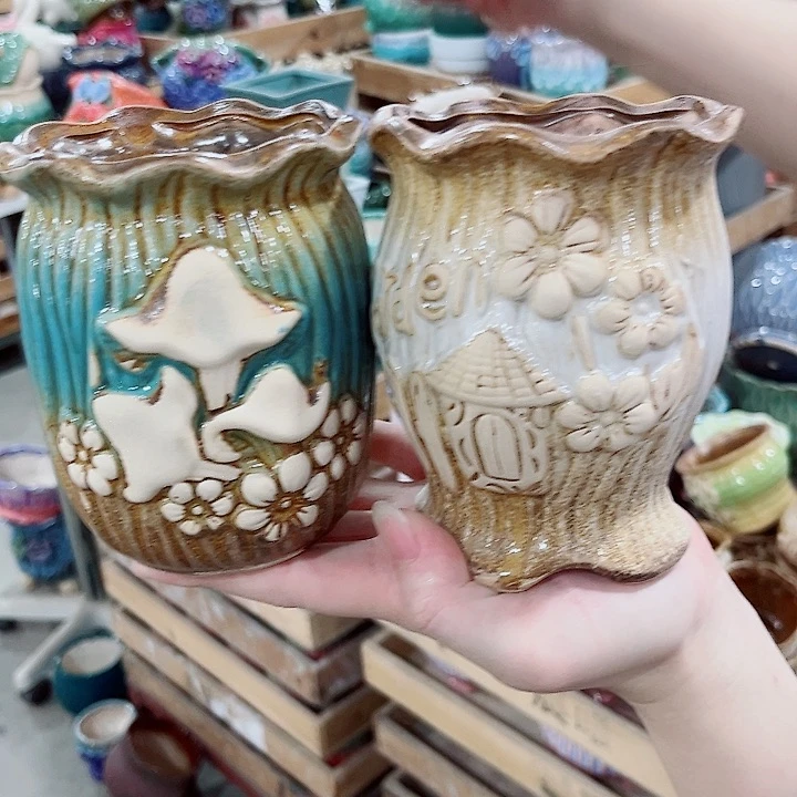 有孔.凑单10元陶瓷花盆发货！