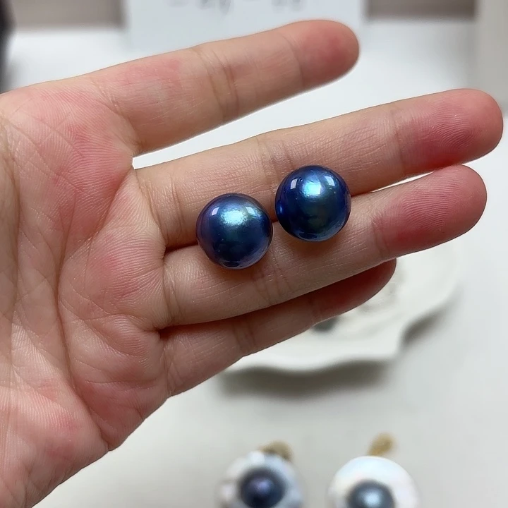 清***）耳饰拼合珍珠（马贝珠）银S925镶嵌
