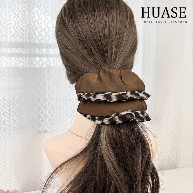 HUASE 女原创设计豹纹款日韩风发圈发绳简约头绳头饰秋冬法式气质