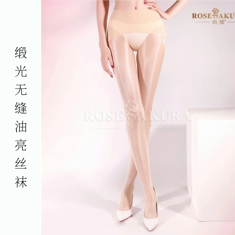 「缎光」珞樱油亮40D无缝舍宾丝袜光泽感细闪女丝滑无痕网红连裤袜