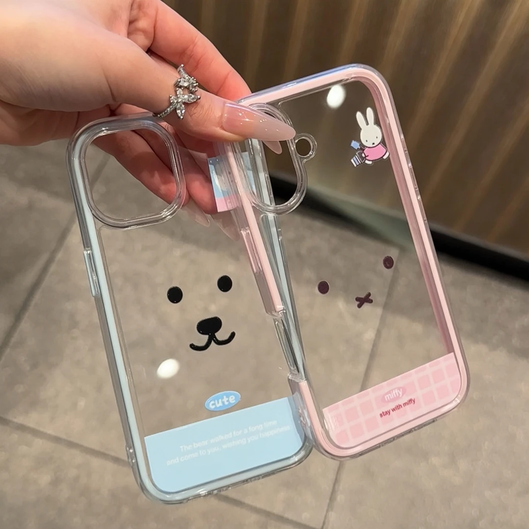 Baby蓝自嘲熊米菲兔适用iphone16promax苹果15pro手机壳14新款13