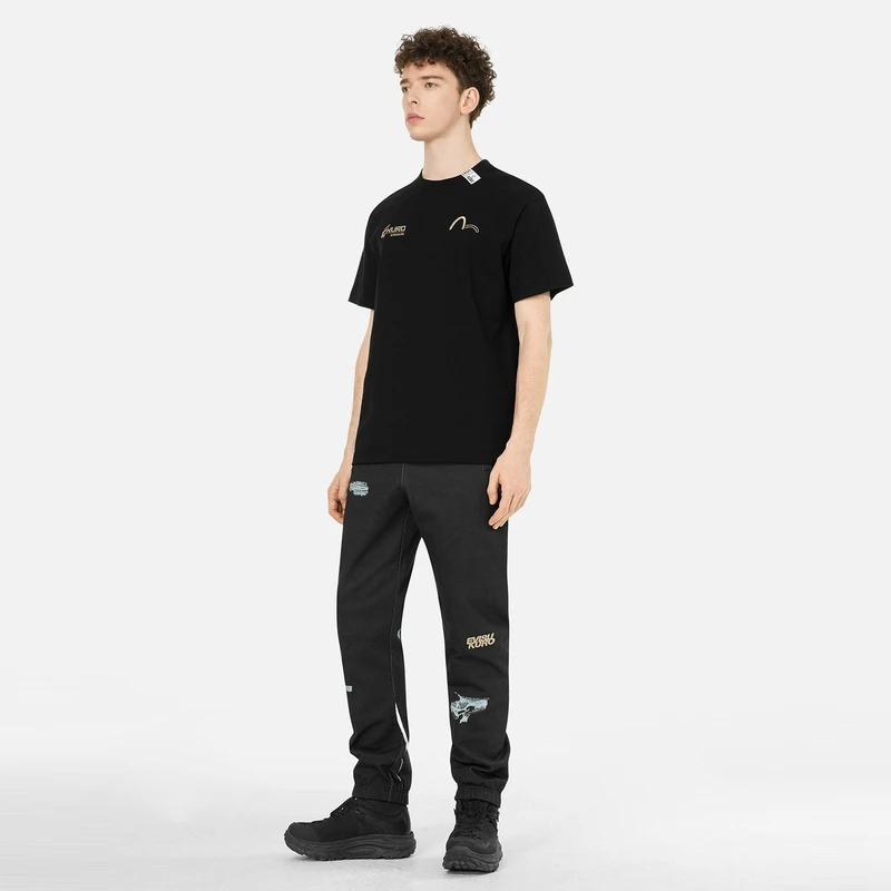 EVISUKURO2025年春季男士商标海鸥刺绣卫裤2ESGNM5SP5011RXCT