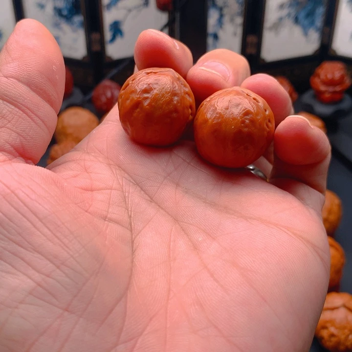 桃核把件落*野生小手捻