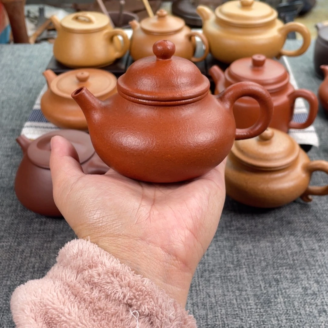 紫砂茶壶红降坡容天全手纯红20目170