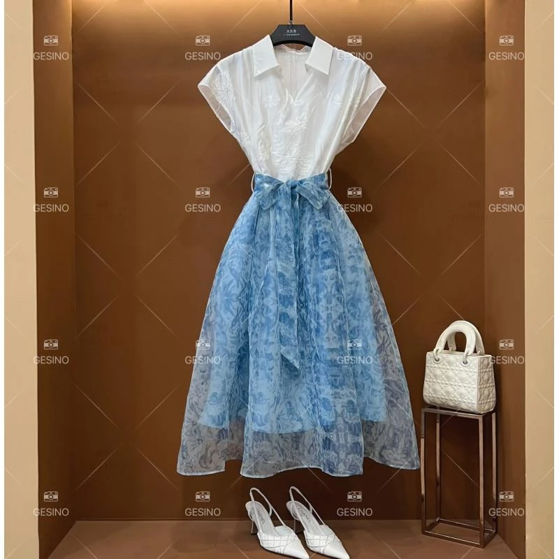 【小满】春夏丨设计师轻奢法式印花女士连衣裙CX-2024619