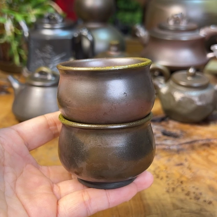 纯柴烧坭兴陶50cc杯子2个